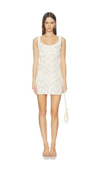 For Love & Lemons Cloud Lace Slip Dress in White. - size S | Revolve Clothing (Global)