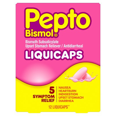 Pepto-Bismol 5 Symptom Stomach Relief Liquicaps - 12ct | Target