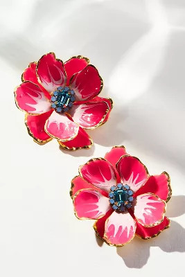 The Pink Reef Hand-Painted Earrings | Anthropologie (US)
