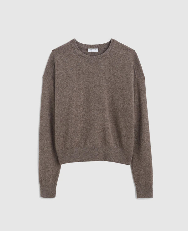 Rib-Stitch Crewneck Sweater in Cashmere | Madewell