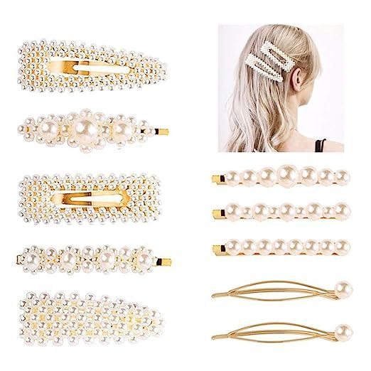 Pearl Hair Clips Hairpins for Women Lady Girls Faux Pearl Hair Barrettes Bobby Pins Decorative We... | Amazon (US)