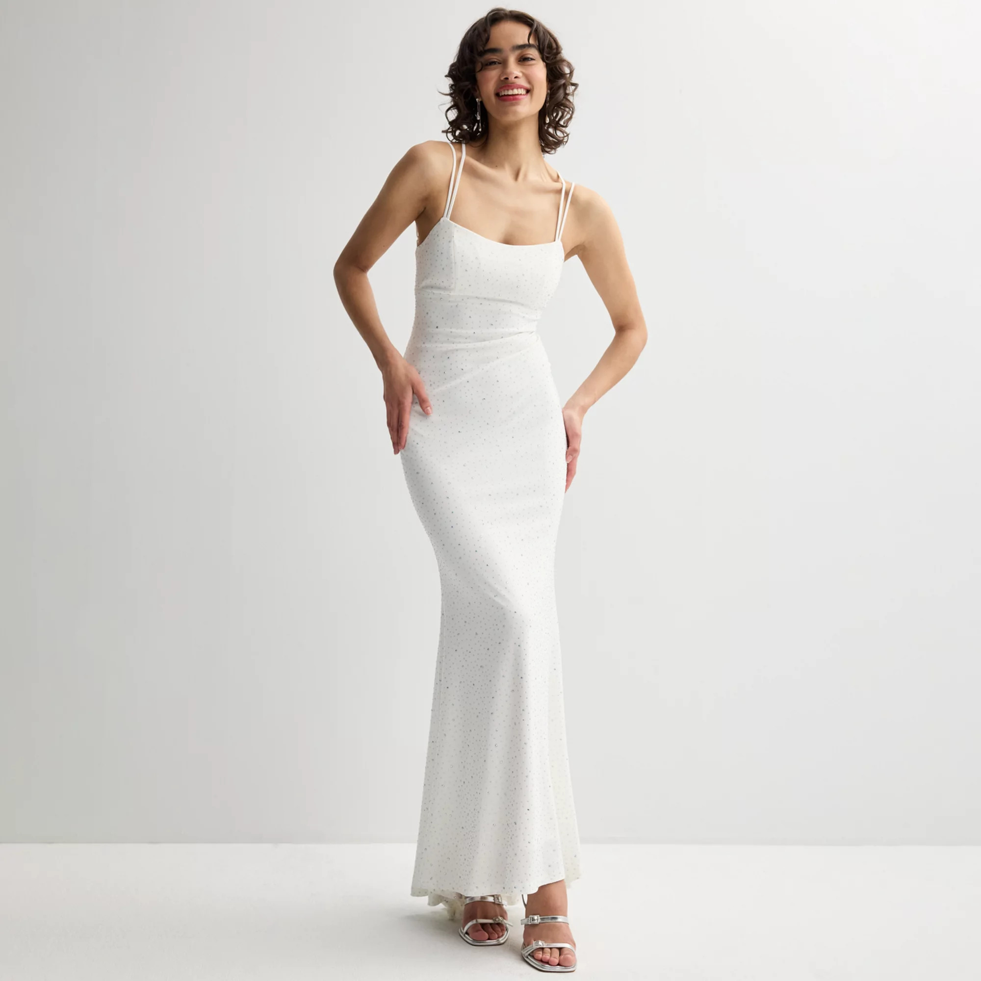 Juniors' Jump Apparel Rhinestone Lace-Up Back Gown | Kohl's