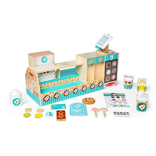 Melissa & Doug Wooden Café Barista Coffee Shop 35-Piece Set | HSN
