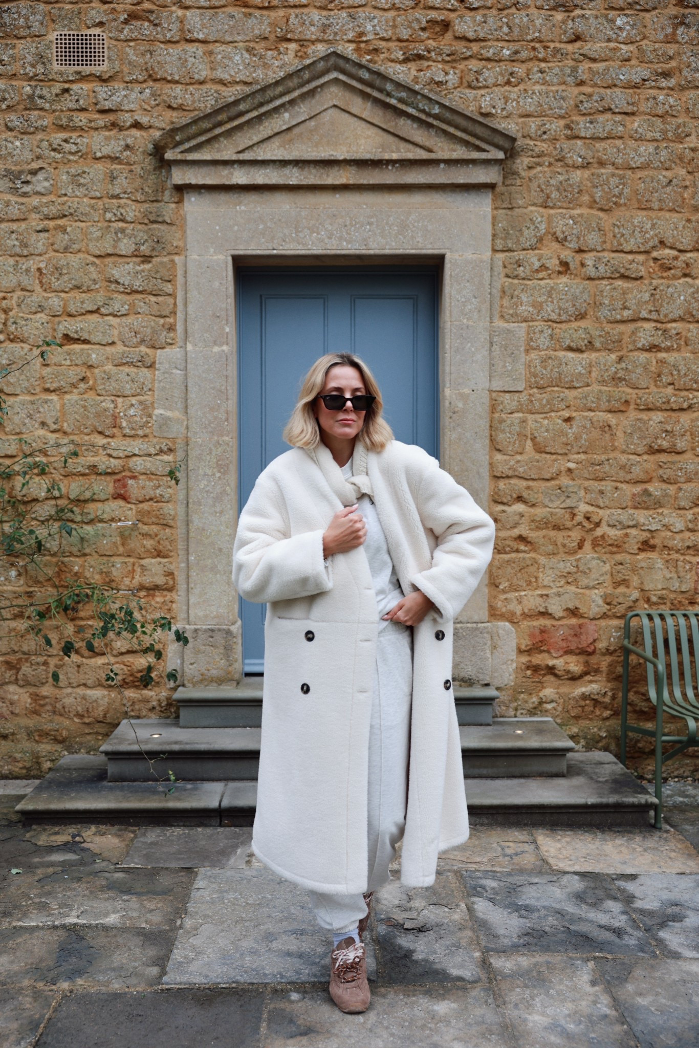 Comfy tracksuit, white coat, fur coat, Borg coat, collarless coat 

#LTKspring #LTKuk #LTKwinter