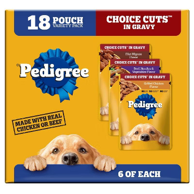 Pedigree Choice Cuts in Gravy Variety Pack Pouch Wet Dog Food - 3.5oz/18ct | Target