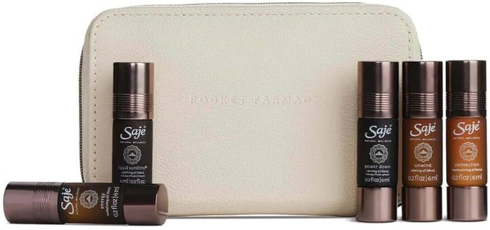 Saje Natural Wellness Pocket Farmacy Mindful Edition, Essential Oil Kit, 2 x 10 ml, Stress Relief... | Amazon (US)
