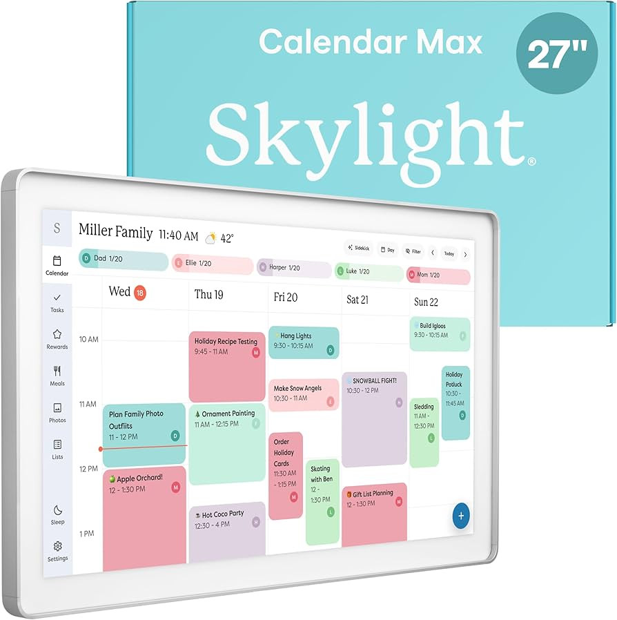 Skylight Calendar Max: 27-Inch Smart Digital Calendar & Chore Chart, Family Organizer with Intera... | Amazon (US)