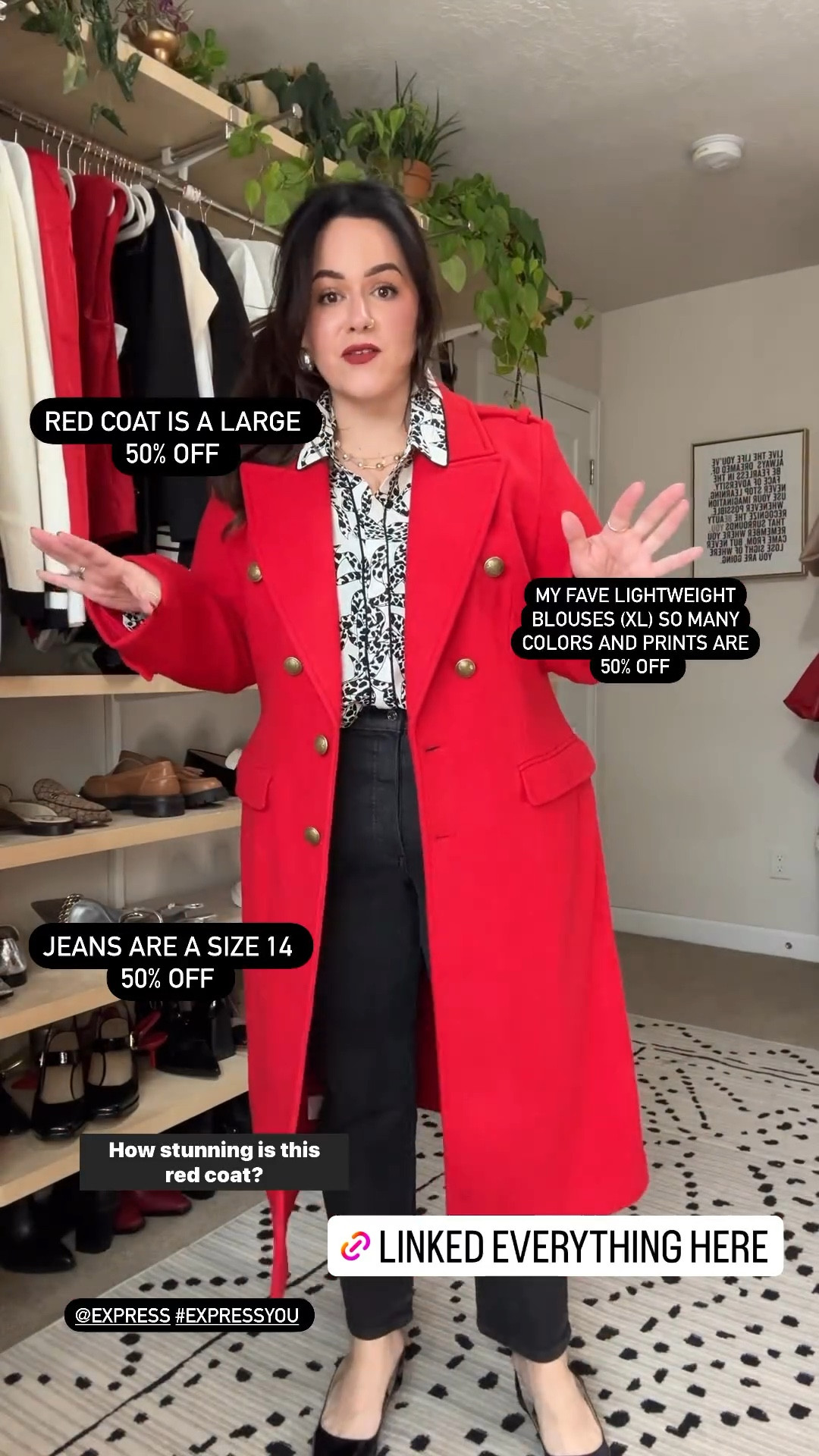 Midsize express holiday outfit 50% off 
Wearing a xl in the red coat
My fave lightweight blouses xl 
Jeans are a size 14 


#LTKmidsize #LTKCyberWeek #LTKHoliday