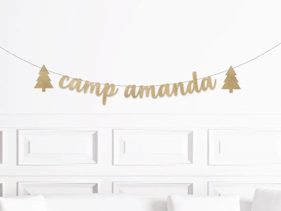 Custom Camp Bride's Name Bachelorette Party Banner - Etsy | Etsy (US)