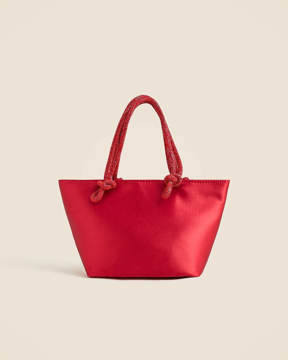 Small satin tote with crystal handles | J. Crew US