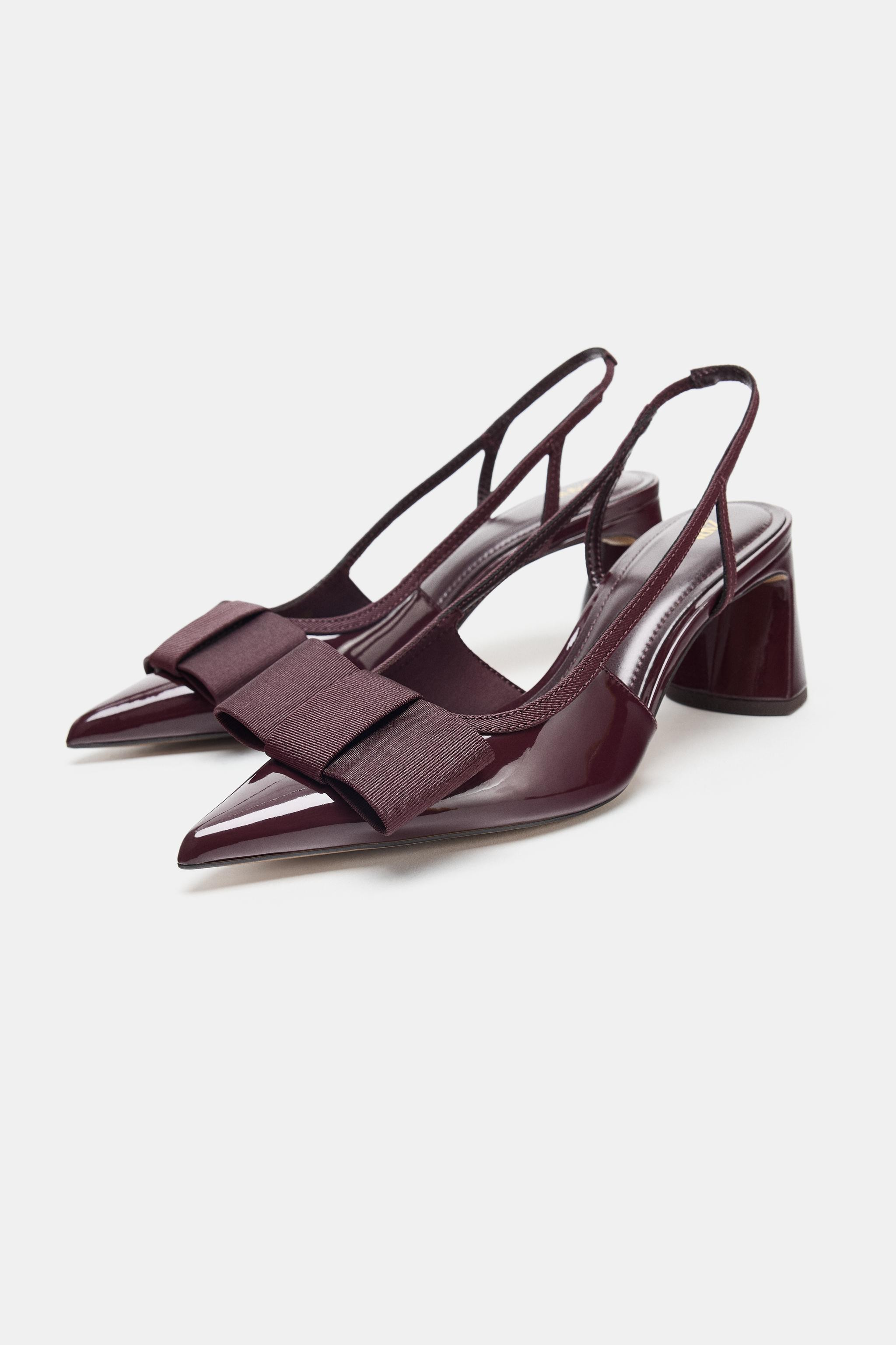 SLINGBACK HEELED SHOES WITH BOW | Zara US