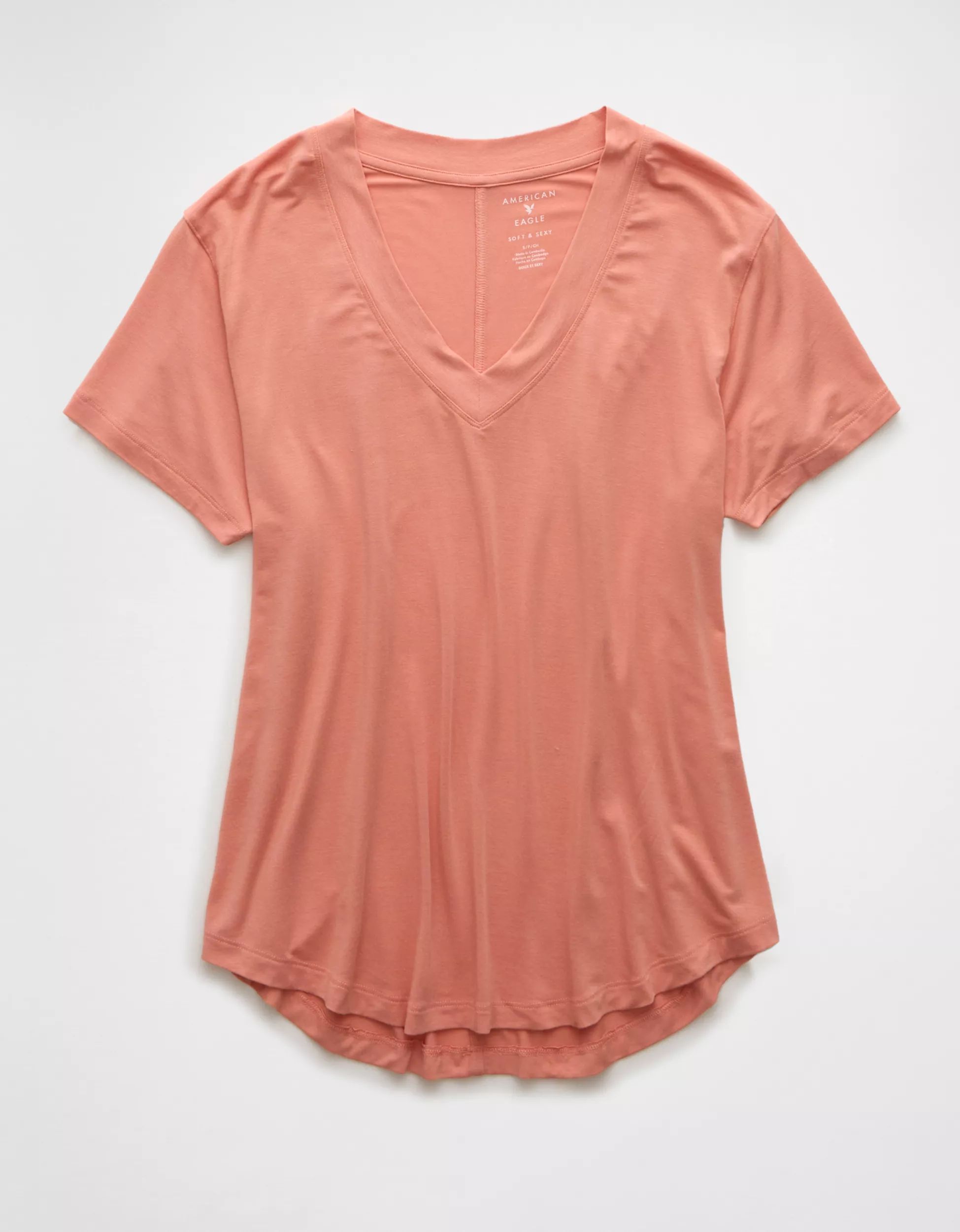 AE Soft & Sexy Oversized V-Neck T-Shirt | American Eagle Outfitters (US & CA)