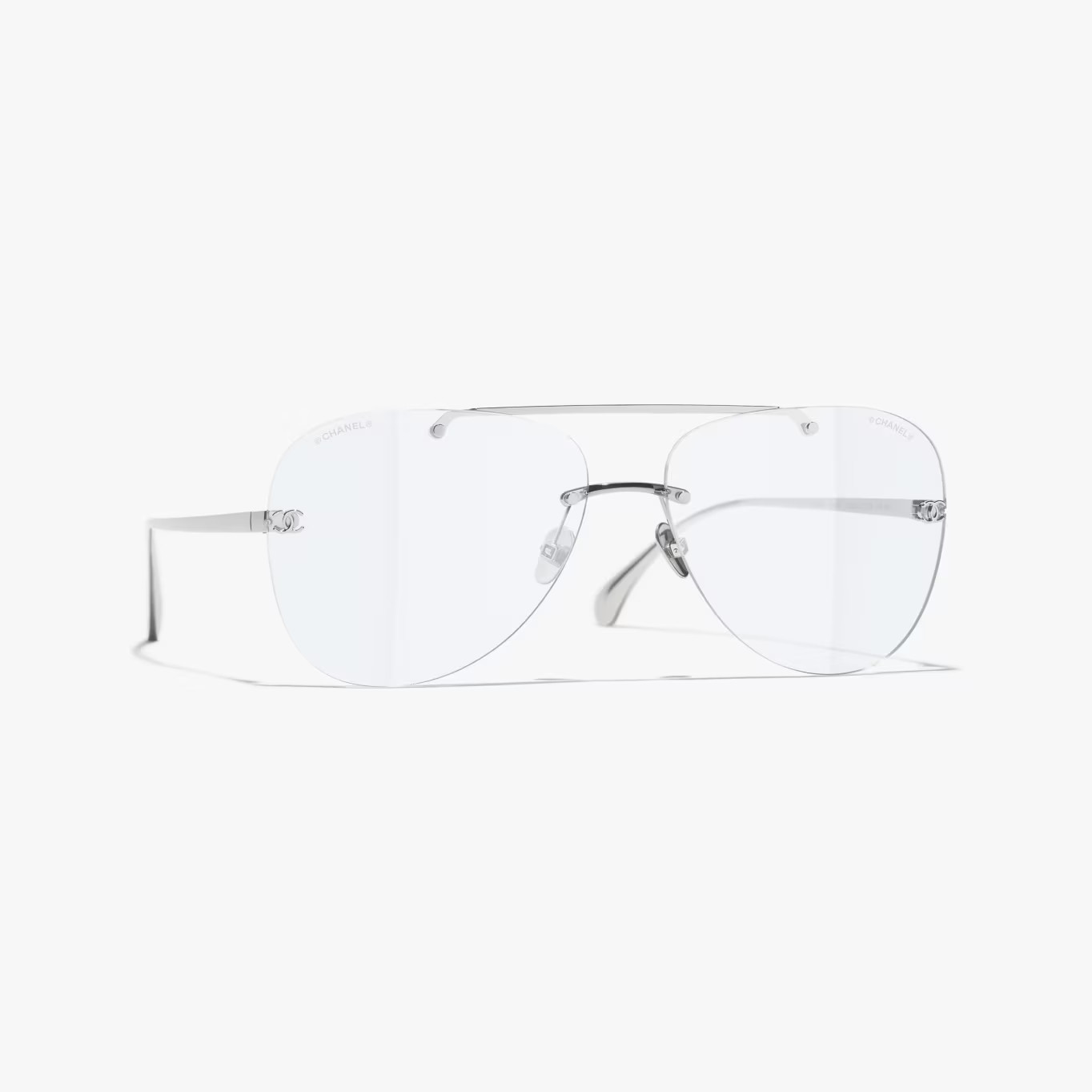 CHANEL Eyewear: Pilot Blue Light Glasses, titanium — Fashion | CHANEL | Chanel, Inc. (US)