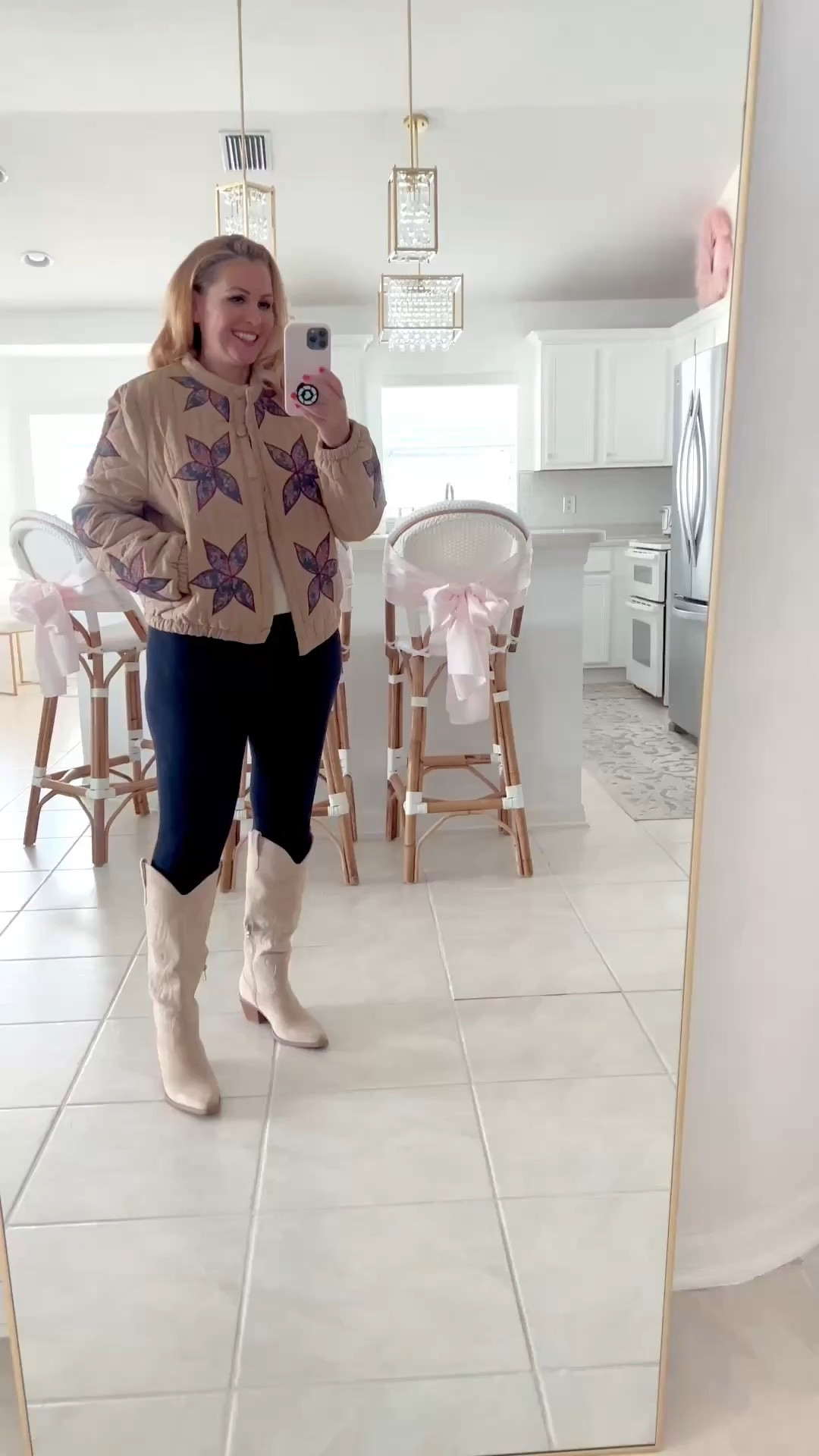 Completely obsessed with this Amazon quilted jacket for fall and winter! The pattern is beautiful.

It’s available in xsmall - XXL.

I’m wearing a medium and it fits true to size. The color is Khaki and it looks great with denim! Yes please!!!

Jacket medium 
Denim leggings large
Cowboy Boots size 10


#LTKSeasonal #LTKOver40 #LTKSaleAlert #LTKTravel #LTKgrwm #LTKootd #LTKMidsize #LTKvlog #LTKU #LTKWorkwear