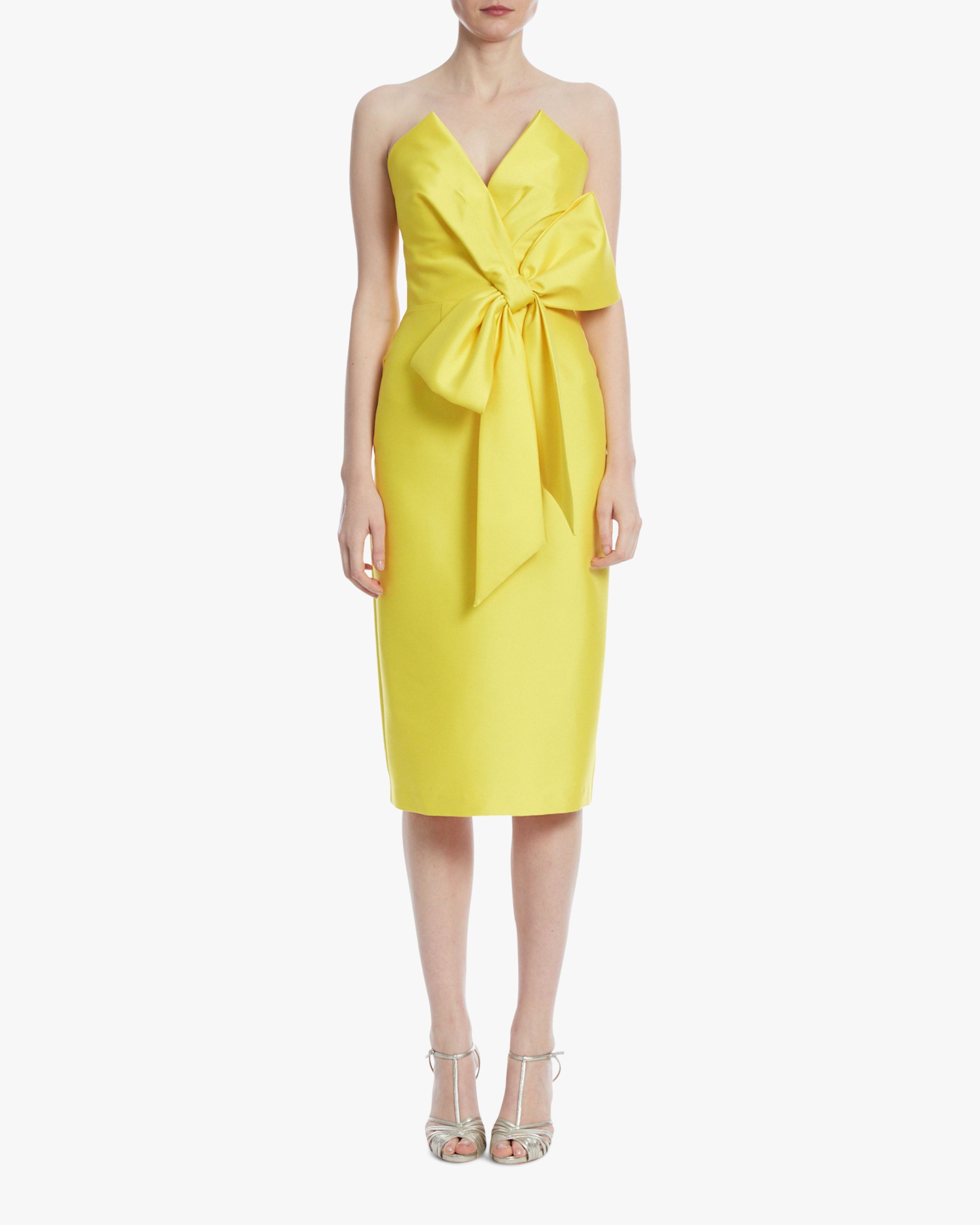 Marigold Strapless Bow Cocktail Dress | Olivela