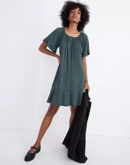 Lusterweave Button-Front Mini Dress | Madewell