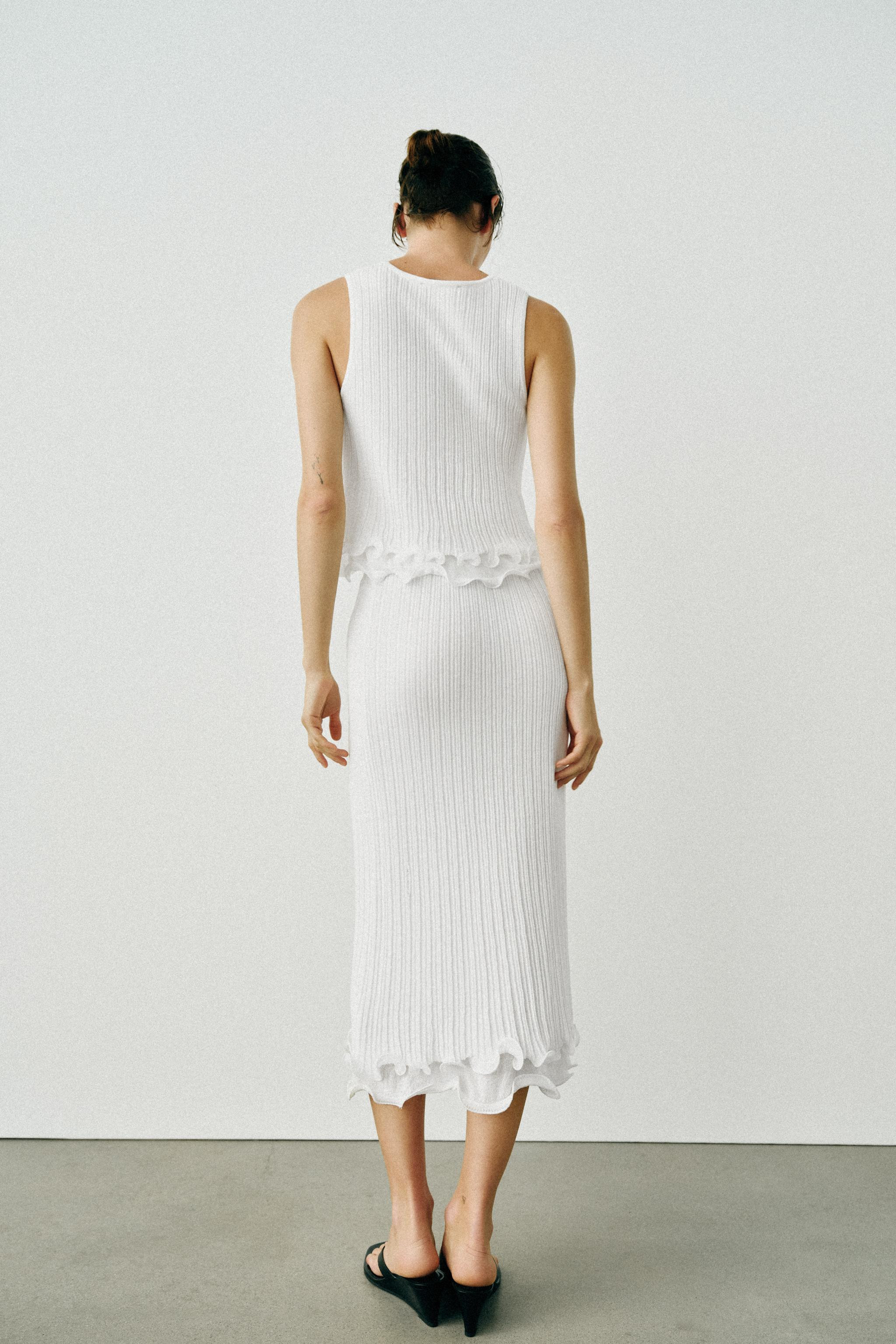 DOUBLE-LAYER KNIT MIDI SKIRT | Zara US
