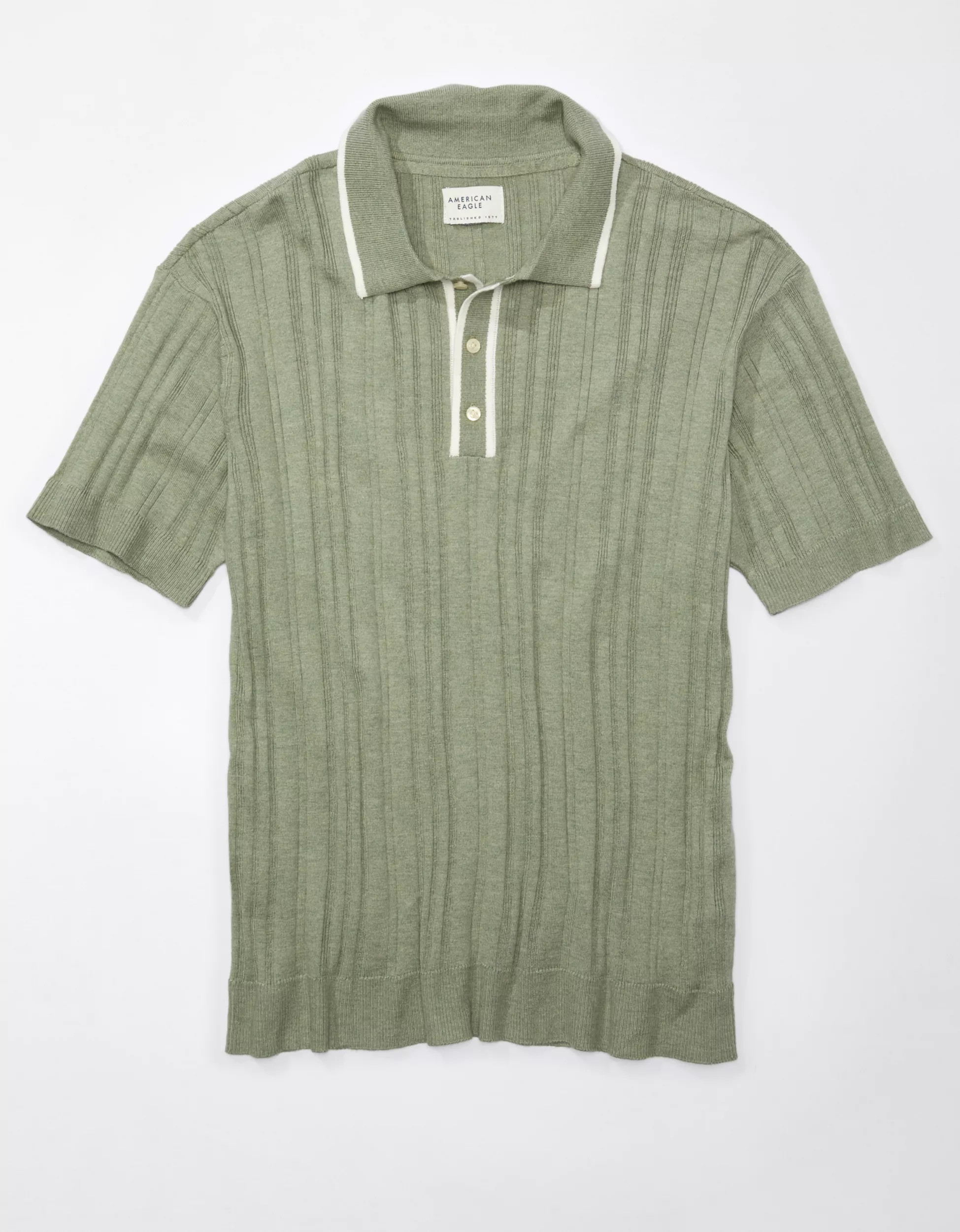 AE Weekend Tipped Sweater Polo Shirt | American Eagle Outfitters (US & CA)