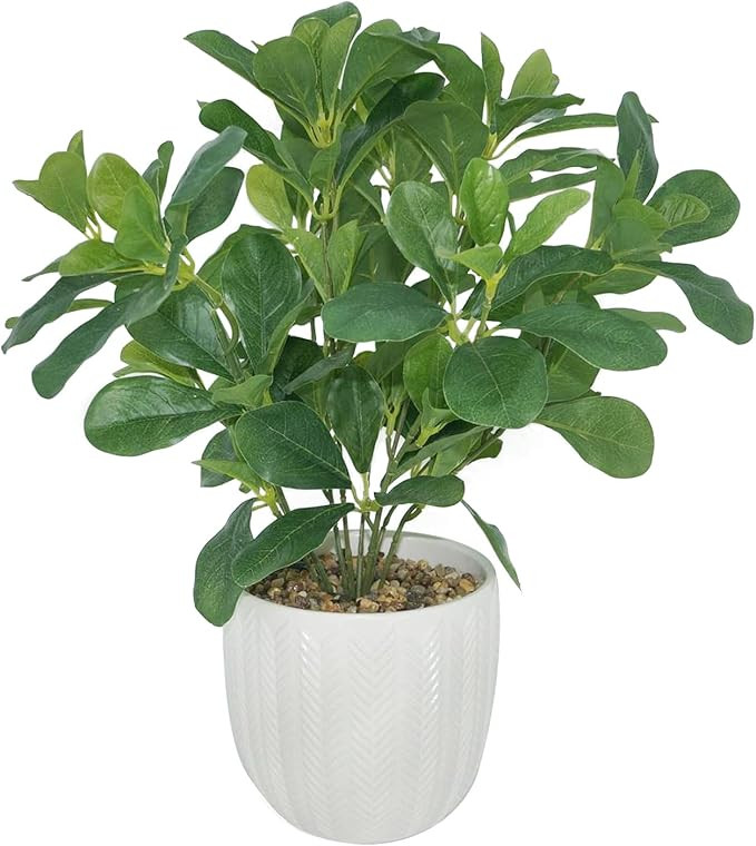 Artificial Potted Plant Leaves, 16.9" Artificial Shrubs Plants Arrangements Fake Eucalyptus Leave... | Amazon (US)