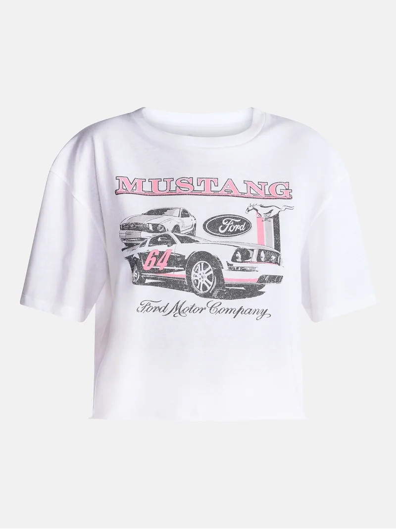 No Boundaries Ford Mustang Graphic Boyfriend Tee, Women's XXS-XXL | Walmart (US)