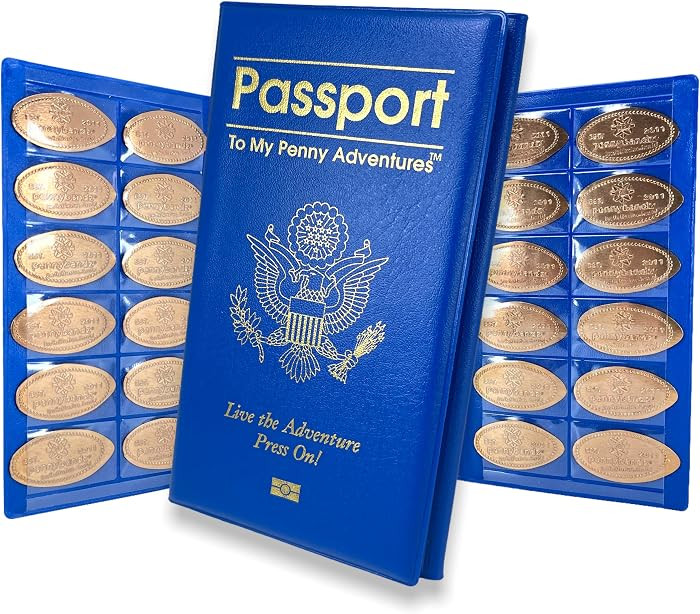 Pennybandz Passport to Penny Adventures - Pressed Coin Collecting Book - Holds 48 Coins - Vegan L... | Amazon (US)