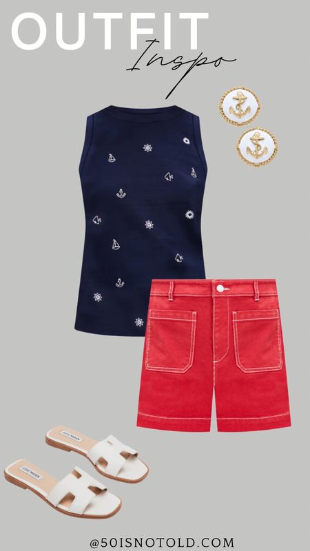 Outfit inspo | new arrivals | red white and blue outfit | red shorts | summer outfit 

#LTKStyleTip #LTKOver40 #LTKSaleAlert