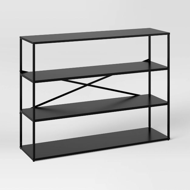 3 Shelves 35.75&#34; Glasgow Horizontal Metal Bookshelf Black - Project 62&#8482; | Target