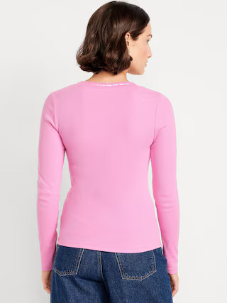 Scoop-Neck Long-Sleeve Ribbed Top | Old Navy (US)