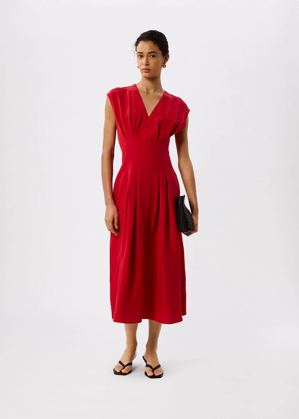 Red Panel Linen Blend Dress | WHISTLES | Whistles UK | | Whistles