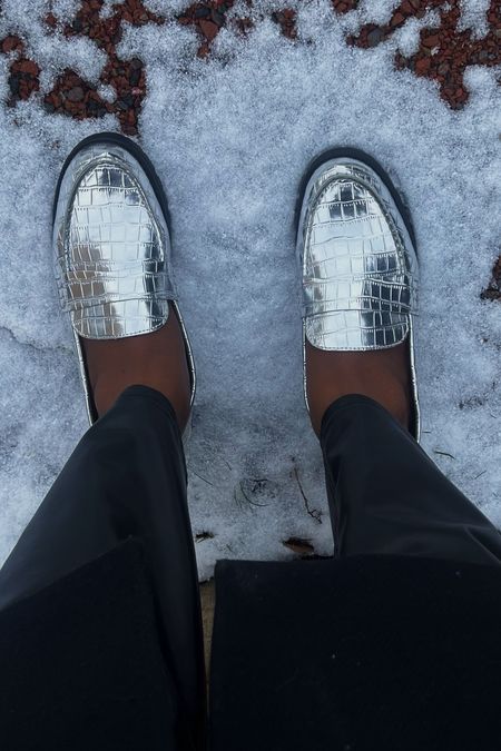 Metallic loafers, silver loafers 

#LTKshoecrush #LTKSeasonal #LTKFestival