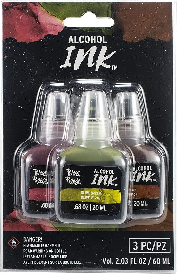Momenta Brea Reese Alcohol Inks 20ml 3/Pkg-Crimson/Olive Green/Brown | Amazon (US)