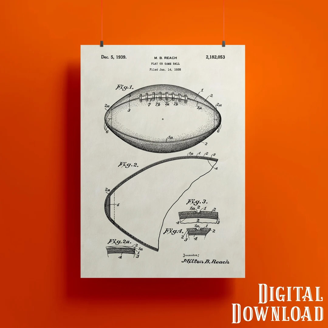Football 1938 digital High Quality Print Ivory, Copper, and Gold 2x3 4x6, 8x12, 10x15, 12x18, 16x... | Etsy (US)