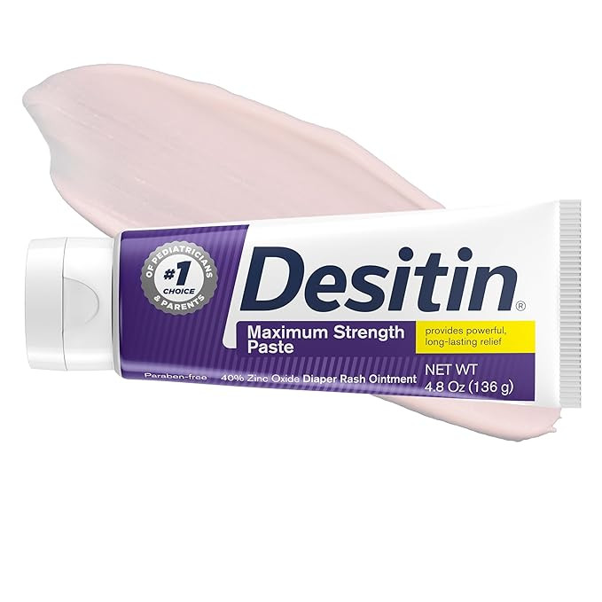 Desitin Maximum Strength Paste, 40% Zinc Oxide Paste, Diaper Rash Healing Ointment for Immediate ... | Amazon (US)