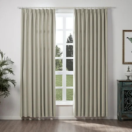 ChadMade Linen Blend Room Darkening Pinch Pleat Curtain for Livingroom Window Treatment 1 Panel 52 x | Walmart (US)