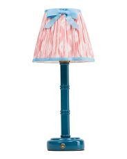 16in Leonora Lacquer Rechargeable Lamp With Bow Shade | TJ Maxx