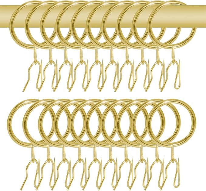 40 Pcs Metal Curtain Rings Drapery Rings Curtain Rod Rings and Metal Curtain Hooks Drapery Hooks ... | Amazon (US)