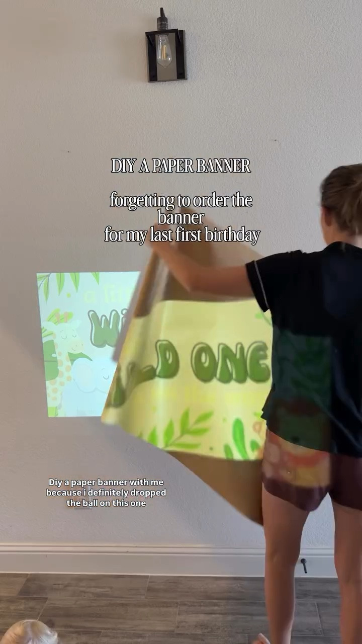 Last-minute DIY birthday banner coming right up ✂️🎉

I totally forgot to order one, so I pulled out my craft stash, grabbed my projector, found a banner mockup on Facebook, mixed the colors I had on hand, and made it work.

I’m not an artist, so I was convinced this was going to look awful, but honestly I’m so proud of how it turned out. This is your sign that handmade party décor doesn’t have to be perfect to look adorable.

stay tuned because the full first birthday party décor reveal is coming next! 🎉✨

#BirthdayPartyDecor #DIYPartyDecor #FirstBirthdayIdeas #DIYBirthdayBanner #PartyPlanningHacks #MomLifeDIY #CraftStashProjects #BirthdayDecorInspo #SafariBirthdayTheme #MomContentCreator #KidsPartyIdeas #DIYBannerTutorial #HandmadePartyDecor #LastMinuteMomHacks