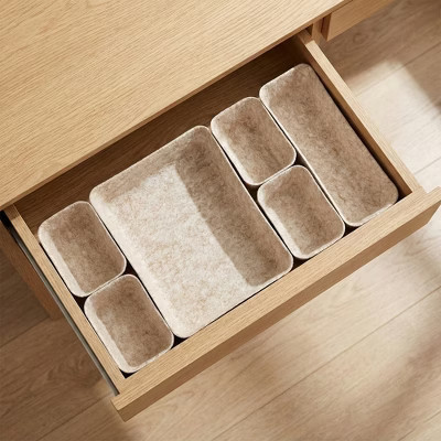 Evideco French Home Goods 7-Piece Felt Drawer Organizer Set - Beige | Target