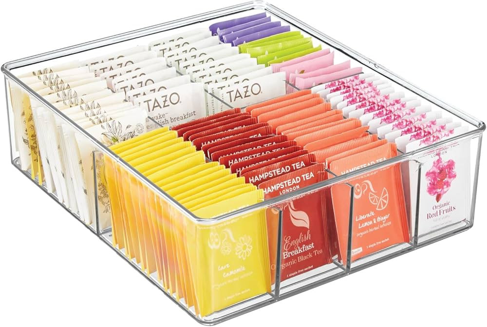 mDesign Plastic Extra Wide Storage Organizer Bin Box for Kitchen, Pantry, Cabinet, Countertop - T... | Amazon (US)