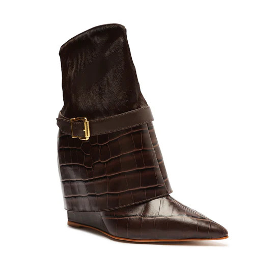 Jorian Crocodile-Embossed Leather Bootie | Schutz Shoes (US)