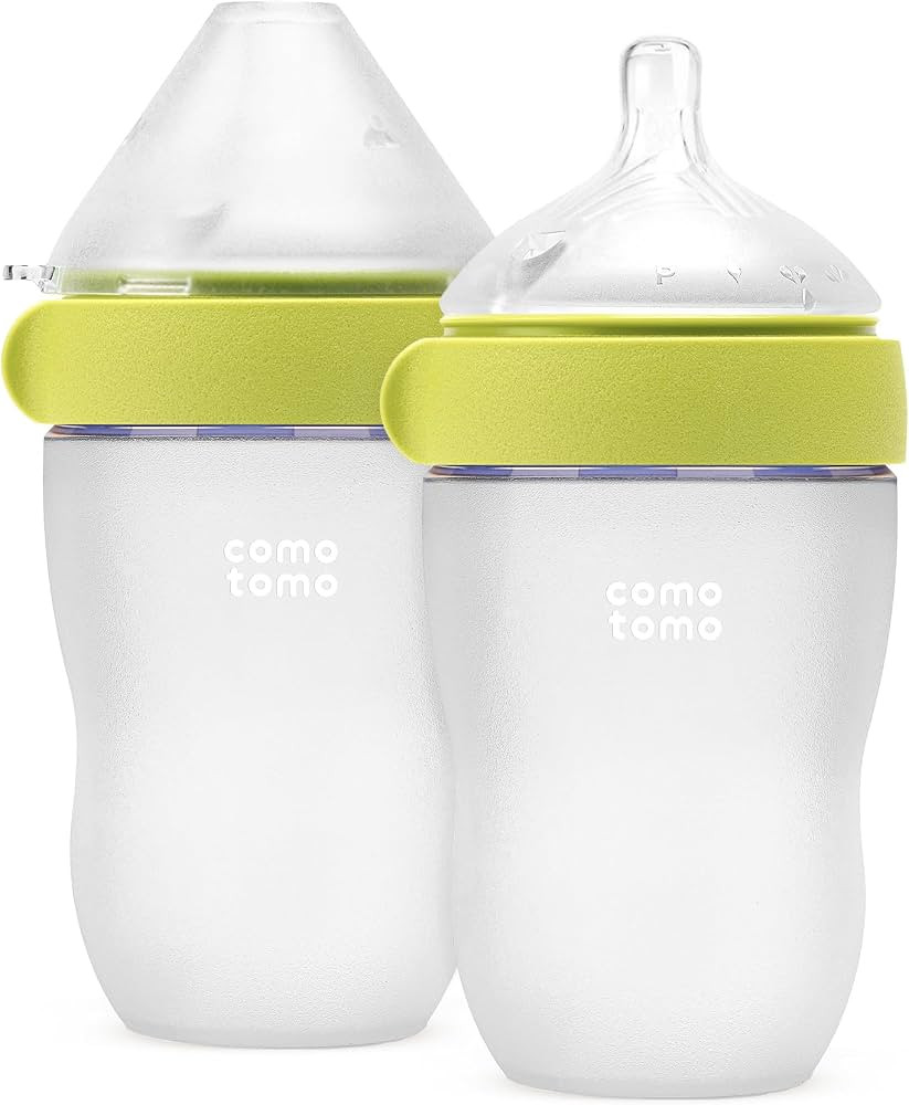 Comotomo (Gen 2) Silicone Baby Bottle, Green, 8oz, 2-Pack | Amazon (US)