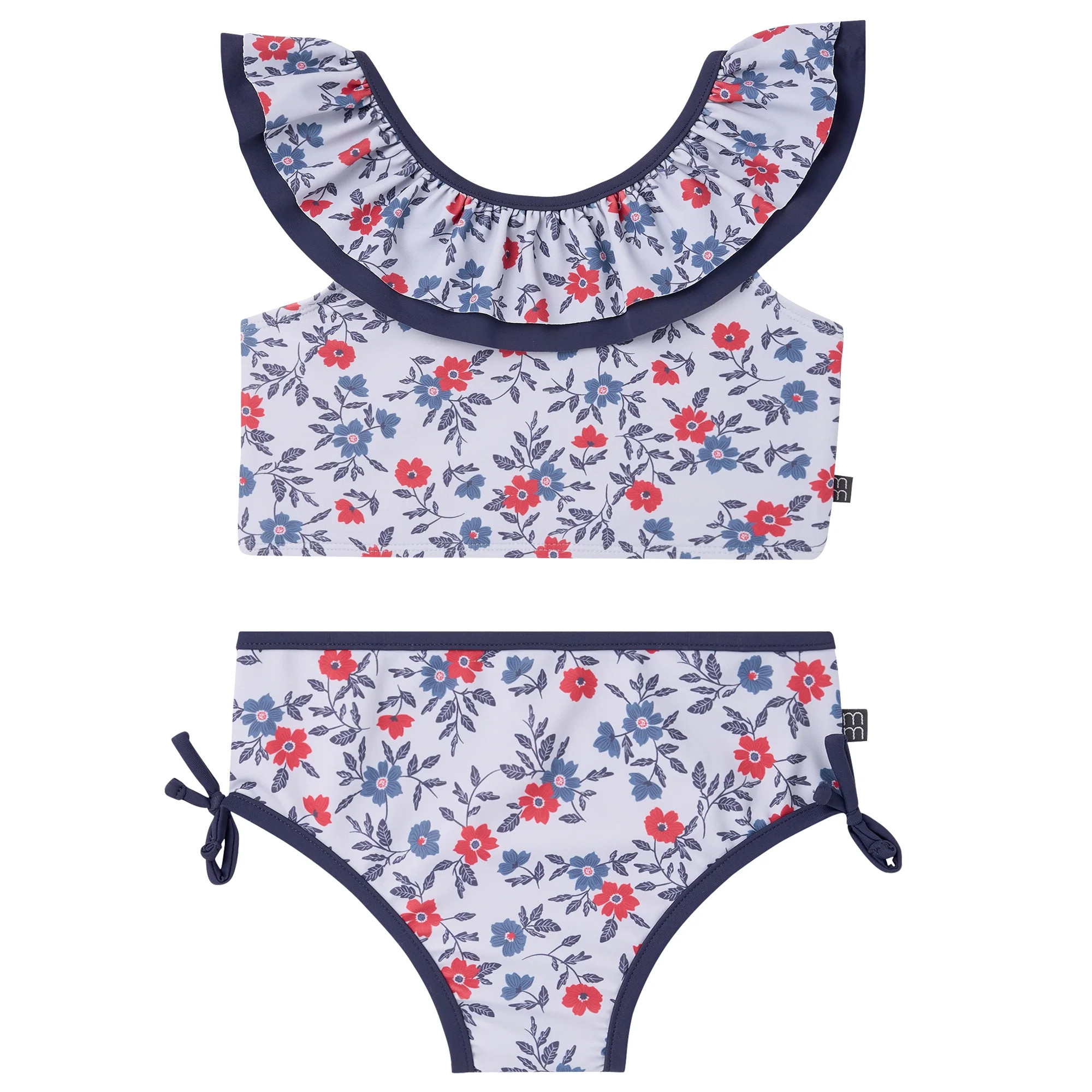 Modern Moments by Gerber Toddler Girl Two- Piece Swimsuit with Double Ruffle, Sizes 12M-5T | Walmart (US)