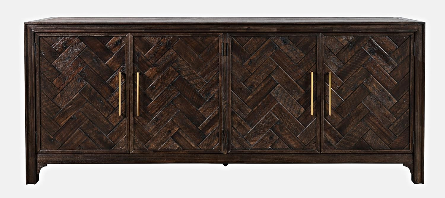 Jofran Inc. Gramercy Mid-Century Modern Chevron Four Door 79" Sideboard Cabinet | Amazon (US)