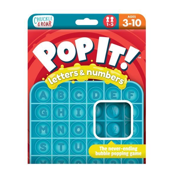Chuckle & Roar Pop It! Letters and Numbers Educational Travel Fidget and Sensory Game | Target