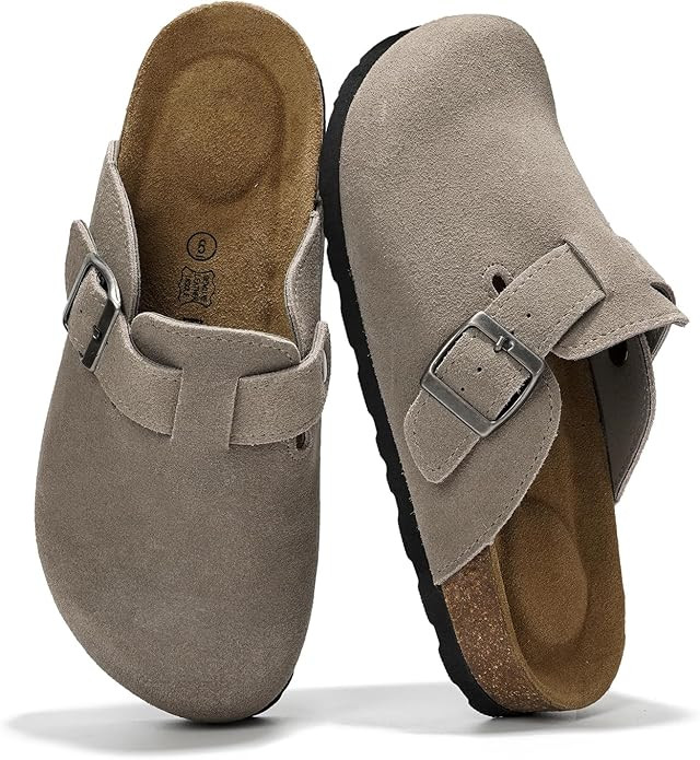 Project Cloud Women’s Genuine Suede Footbed Clogs for Women - Memory Foam Arch Support Clog Sli... | Amazon (US)