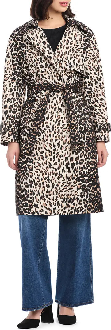 Kate Spade New York double breasted longline leopard print trench coat | Nordstromrack | Nordstrom Rack