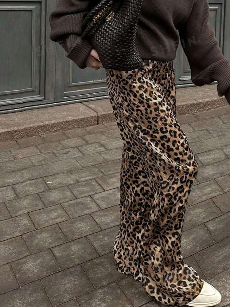 SHEIN Essnce Women Casual Leopard Print Pants | SHEIN