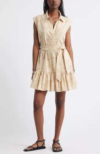 Tiered Cotton Mini Shirtdress | Nordstrom