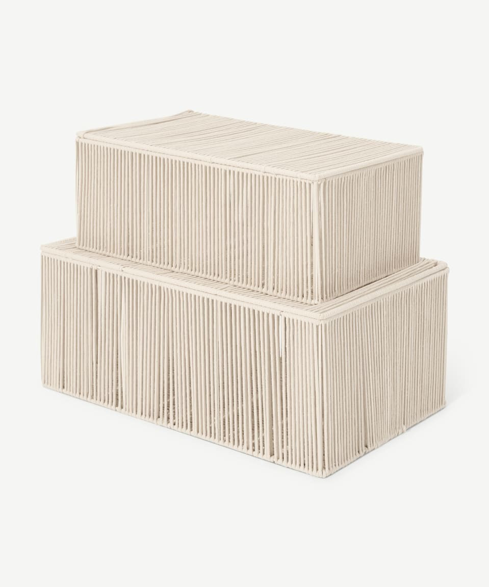 Holgate Set of 2 Trunks, Off-White Rope | Made.com UK