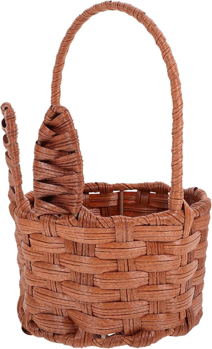 MAGICLULU Easter Bunny Ear Woven Basket with Handle Cute Storage Basket for Eggs Candy Easter Par... | Amazon (US)